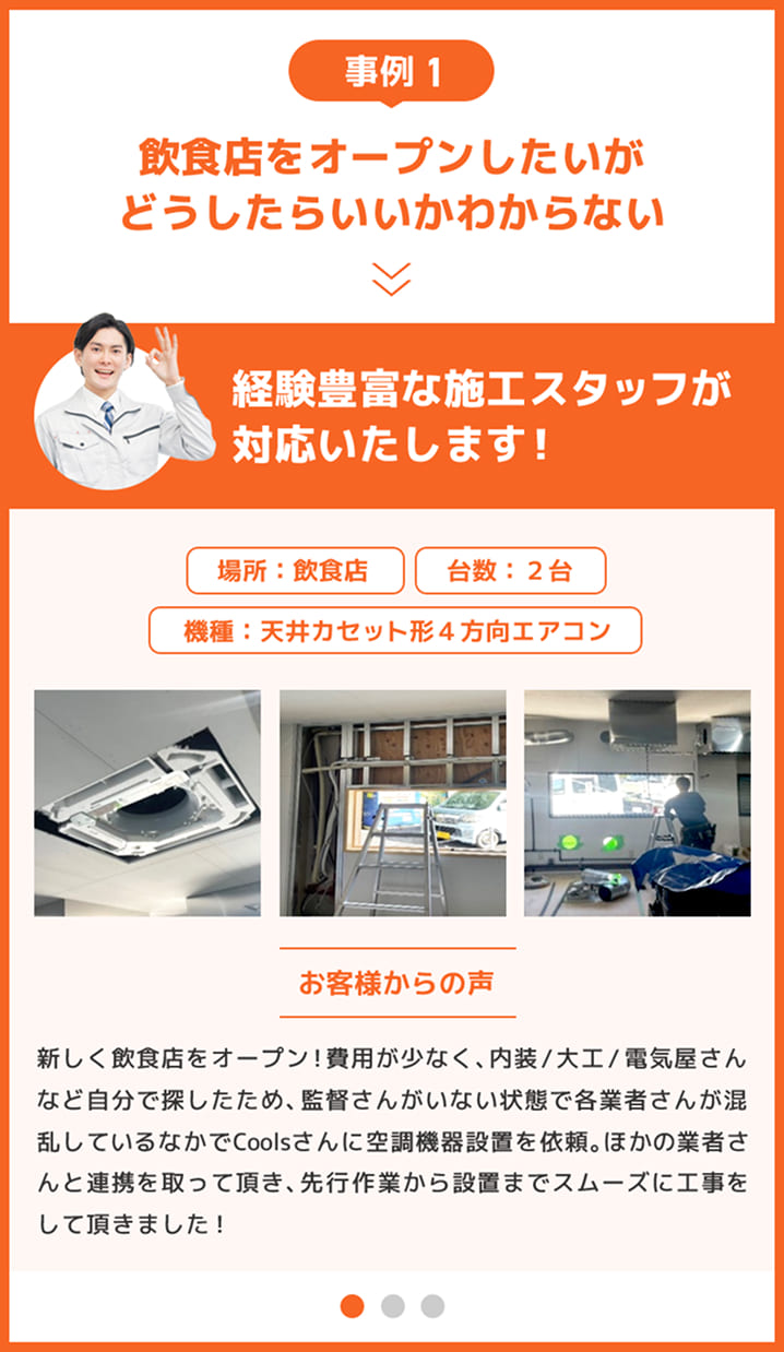 事例1：飲食店をオープンしたいがどうしたらいいかわからない